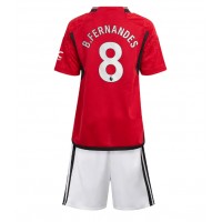 Manchester United Bruno Fernandes #8 Heimtrikotsatz Kinder 2023-24 Kurzarm (+ Kurze Hosen)
